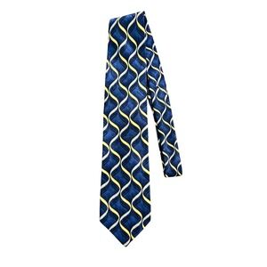 59" JZ RICHARDS Silk Tie Nordstrom Yellow & Gray Swirl Pattern Handmade USA